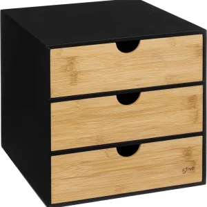 5Five Bava Bamboe bureautoren - Opberger - Bureaubrievenbak - Bureauhouder - 3 lades - Bureau organizer